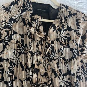 Lane Bryant Black and Cream Floral Top